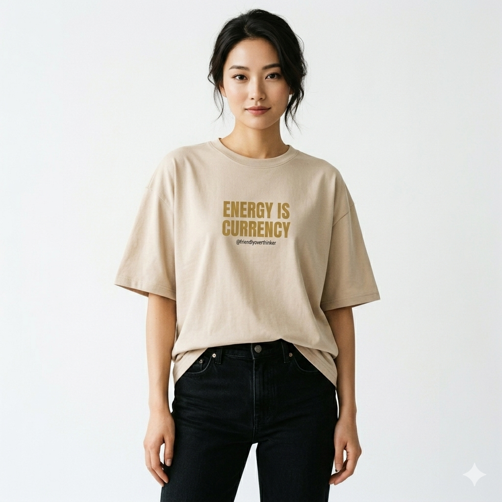 Energy Is Currency — Oversized Statement Tee