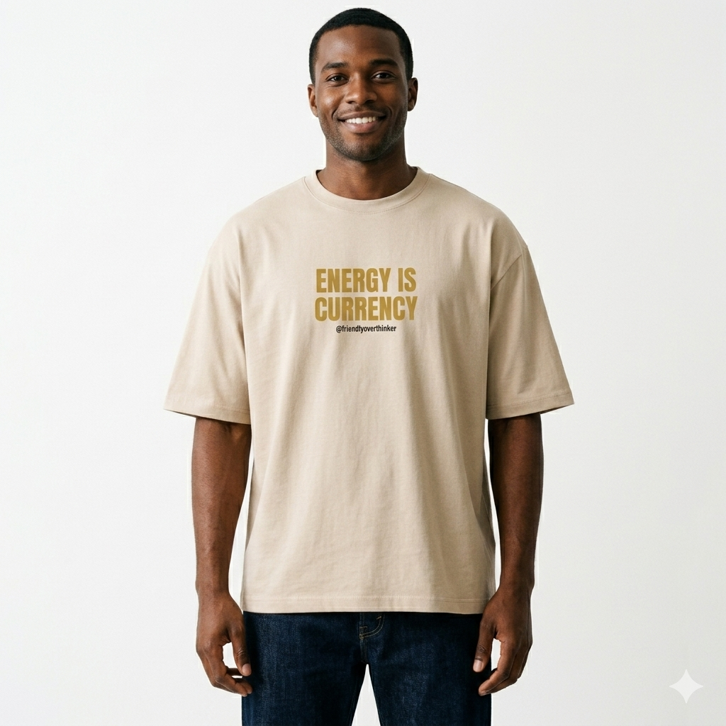 Energy Is Currency — Oversized Statement Tee