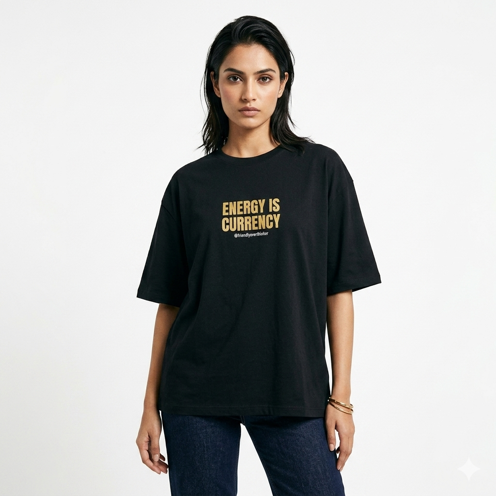 Energy Is Currency — Oversized Statement Tee