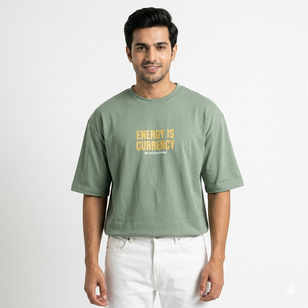 Energy Is Currency — Oversized Statement Tee