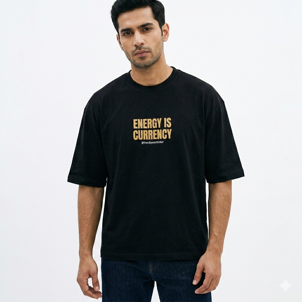 Energy Is Currency — Oversized Statement Tee
