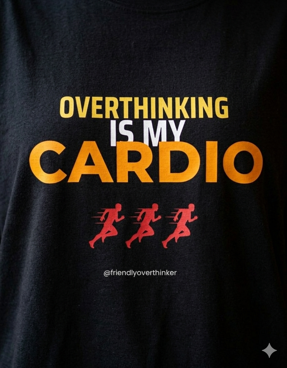 Overthinking Is My Cardio — Unisex Oversized Statement Tee
