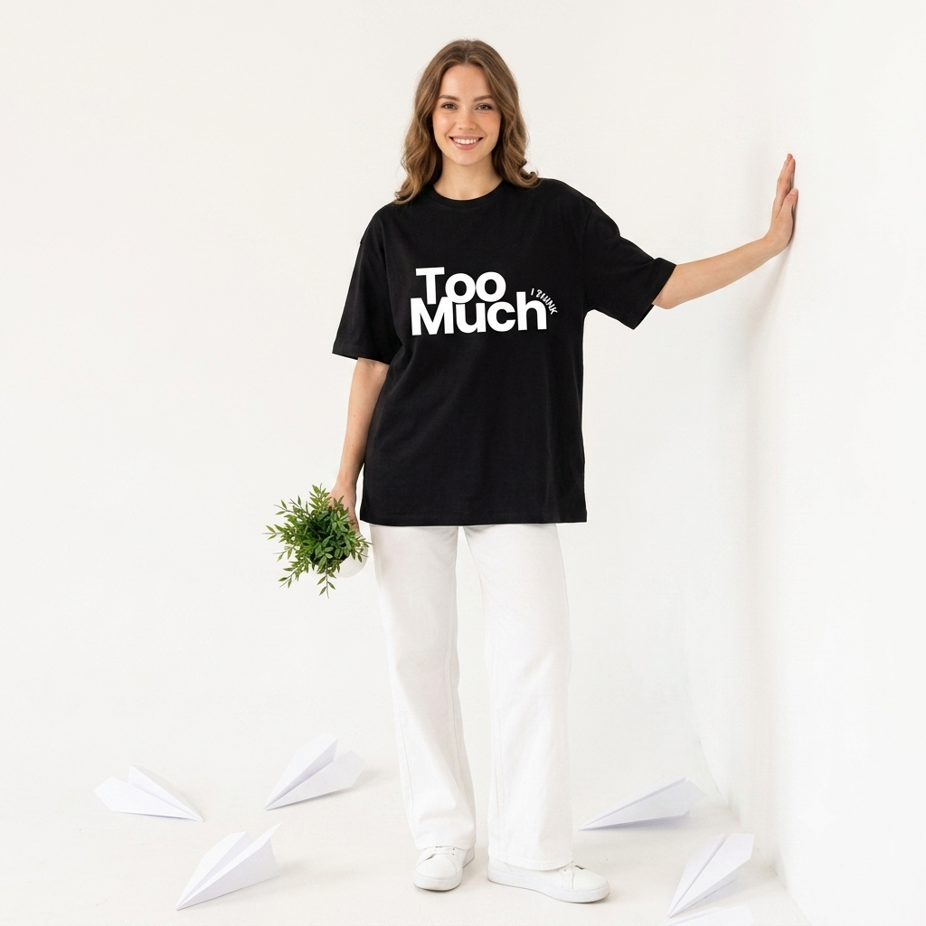 "Too Much, I Think" Oversized Tee
