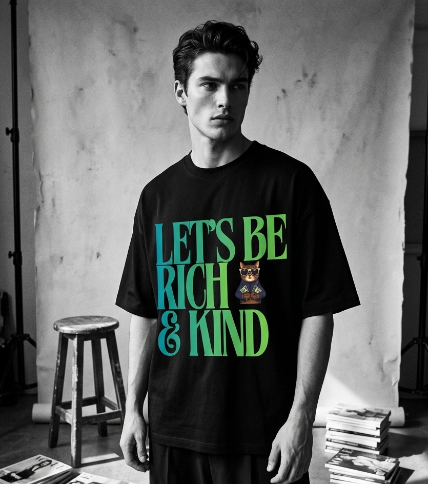 Let's Be Rich & Kind Oversized Tee