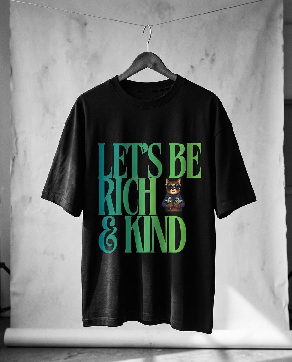 Let's Be Rich & Kind Oversized Tee