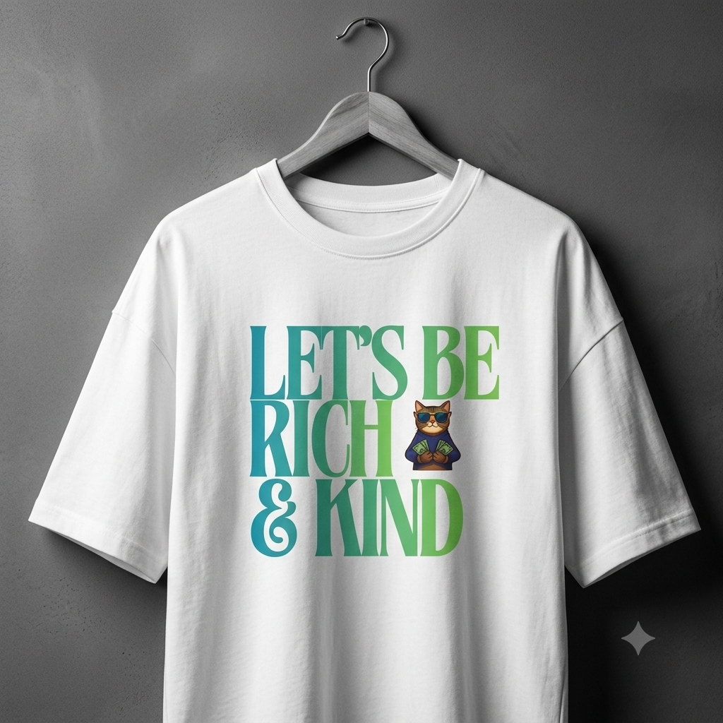 Let's Be Rich & Kind Oversized Tee