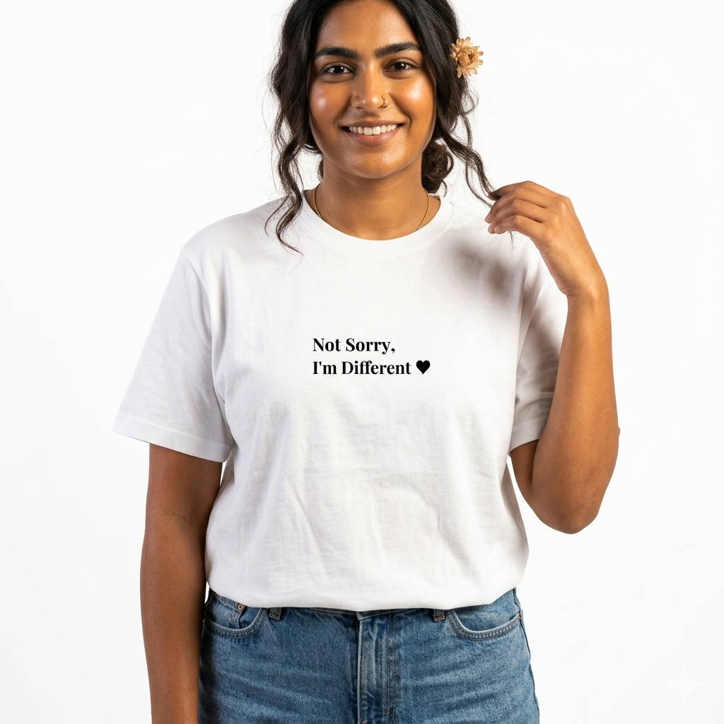 Not Sorry, I'm Different ♥ — Regular Fit Statement Tee